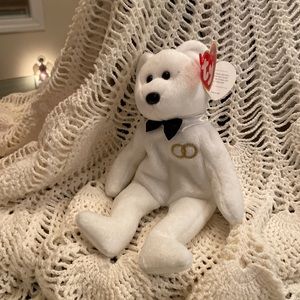 Ty Beanie Baby Bear Mr. Wedding Groom 2001 Soft Plush Teddy